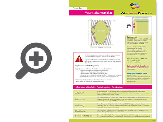 Product Bild veranstaltungsplakat_auf_hohlkammerplatte_in_kopf-form_konturgefr__st___einseitig_4_0-farbig_bedruckt