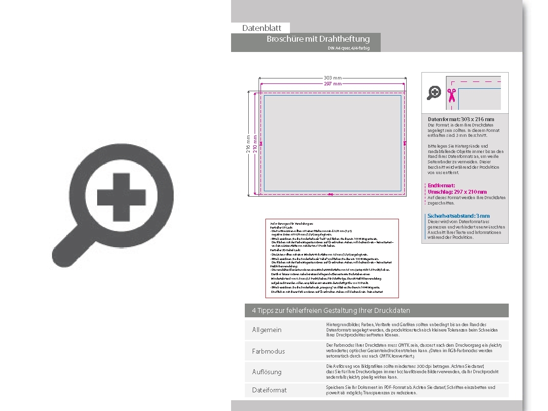 Product Bild brosch__re_mit_drahtheftung__endformat_din_a4_quer__100-seitig