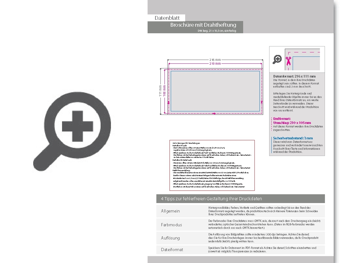 Product Bild brosch__re_mit_drahtheftung__endformat_din_lang_quer_(210_x_105_mm)__124-seitig