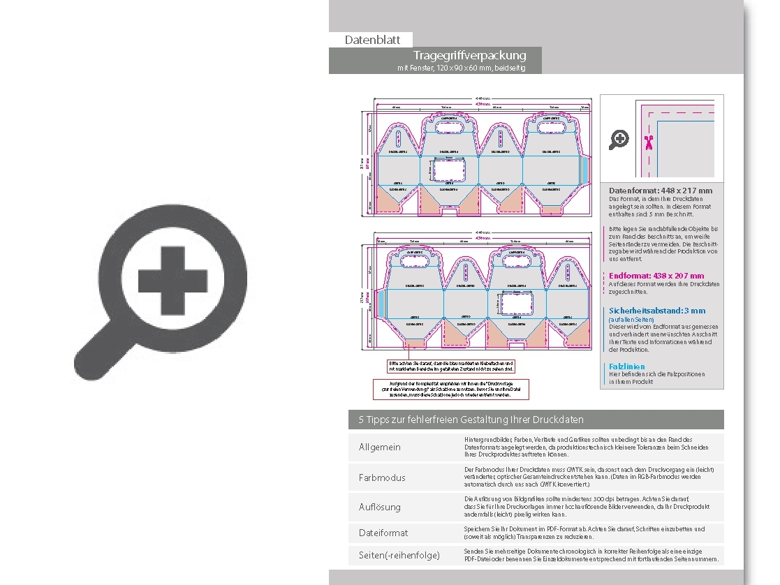 Product Bild tragegriffverpackung_(12_cm_x_9_cm_x_6_cm)_beidseitig_bedruckt_5_4-farbig_(cmyk_+_sonderfarbe)_mit_gestanztem_fenster